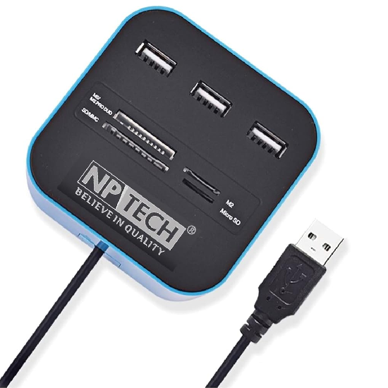 NP TECH 3 Port USB Hub 2.0 with 4 Slot SD/Micro SD/M2/MS Duo Card Reader